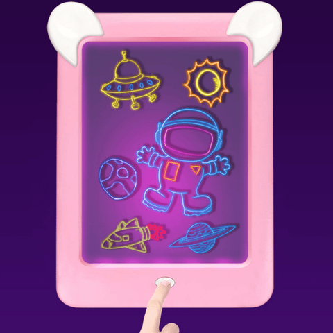 3D Magic Drawing Pad LED Light Luminous Board with Watercolor Pen Intellectual Development Toy Children Painting Learning Tool